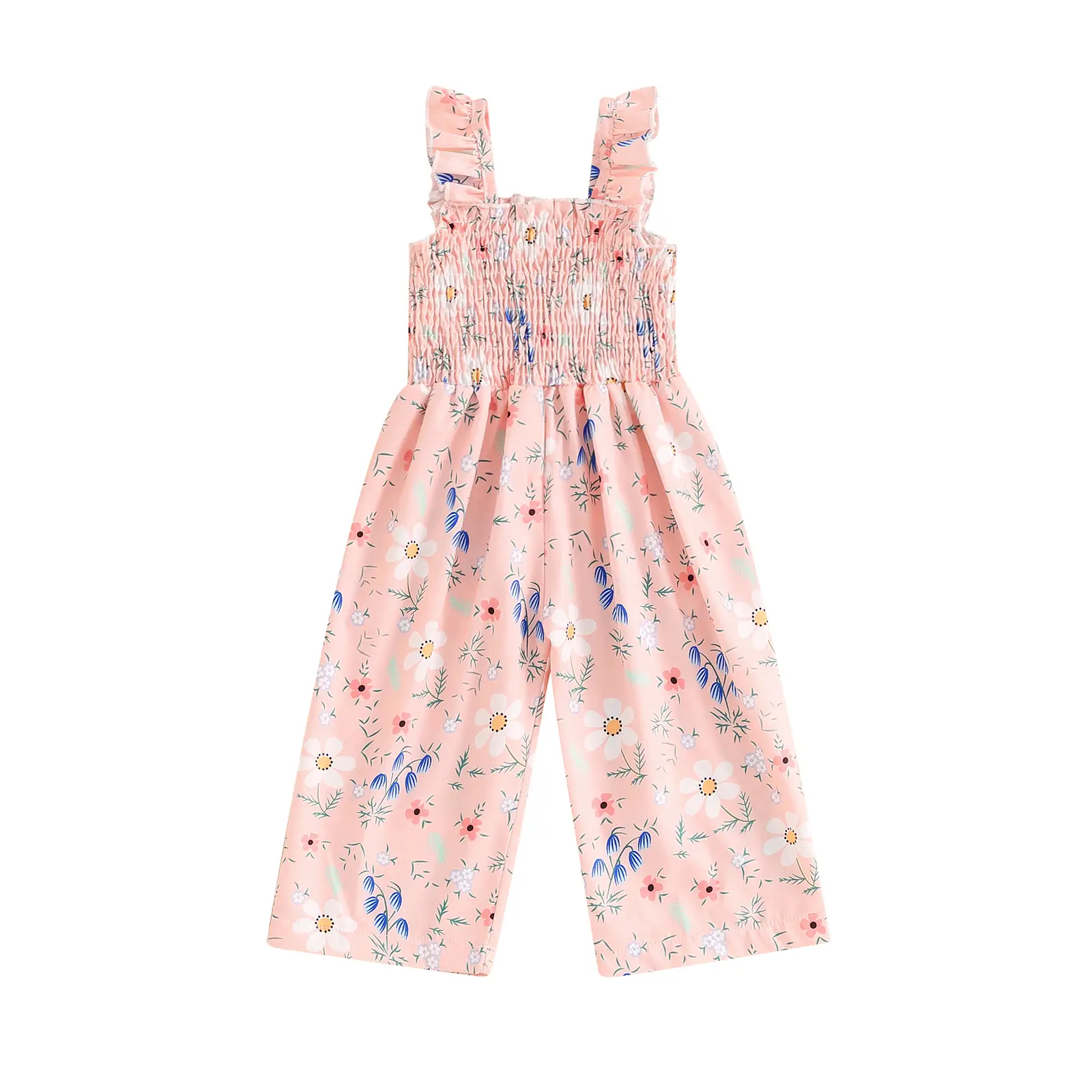 Canrulo Kids Toddler Baby Girl Clothes Summer Jumpsuit Romper Halter Floral Sleeveless Overall Pants Outfit