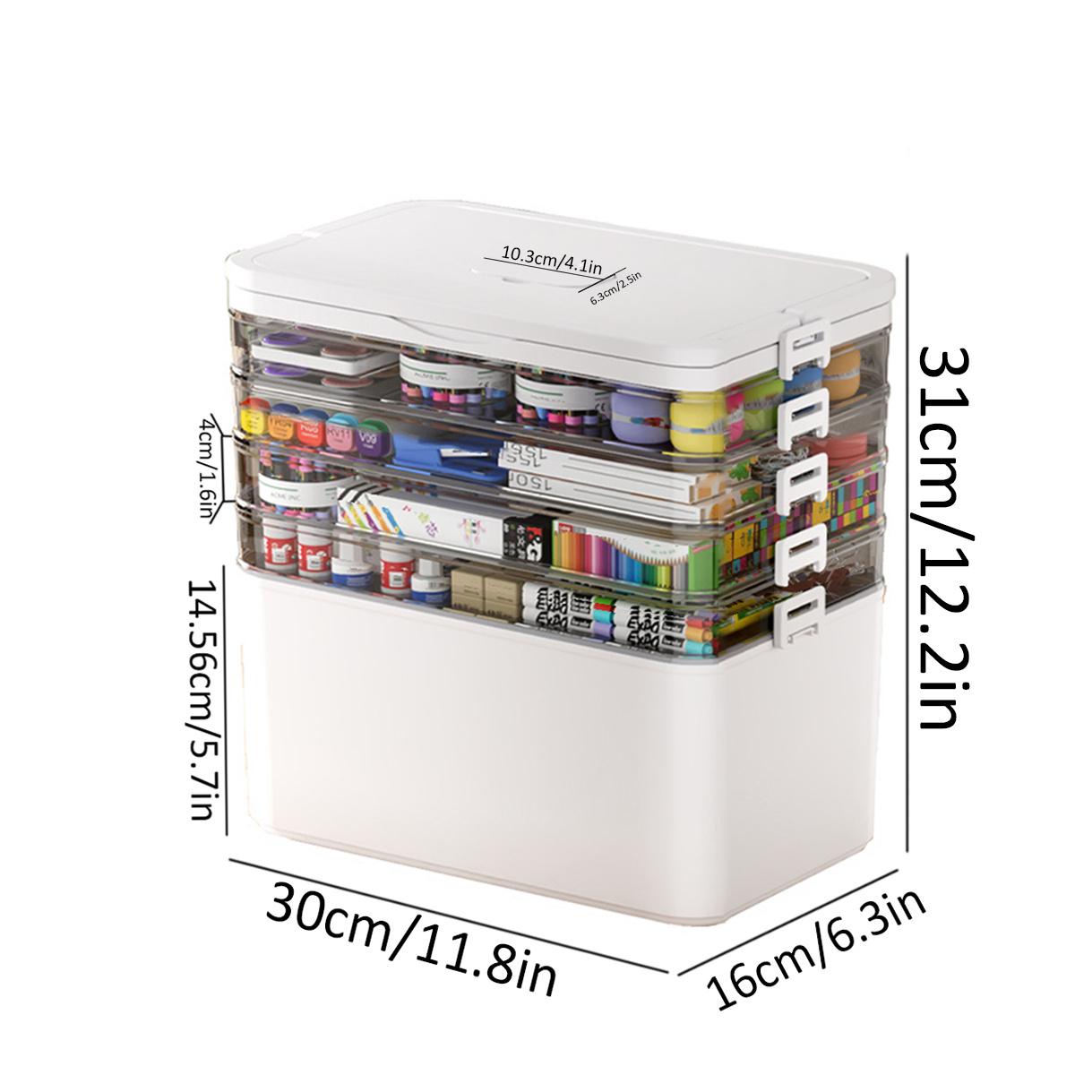 layer Plastic Storage Box | Transparent Organizing Box with Handles - Durable and Easy to Clean - Suitable for