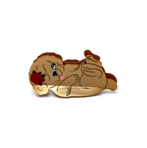 Fluffy Tan Belly Rub Dog Hair Claw Clip – Rainbow Unicorn x Sabyloo