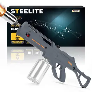 STEELITE Powerful Propane Torch Gun - Adjustable Flame Thrower for Campfire Starter, BBQ Grill & Fire Pit - Portable Blow Torch with Modular Design - Camping Gift for Men Dad Husband (Tank Not Included)
