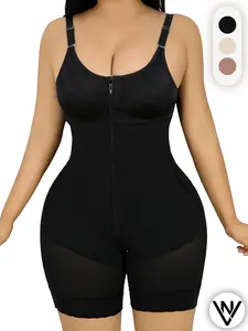 VN Fajas Colombianas Shapewear Para Mujer Faja Waist Trainer Full Body Shapewear for Women Faja Body Shaper Tummy Control Butt Lifter Shaper with Zipper Crotch Detachable Shoulder Strap