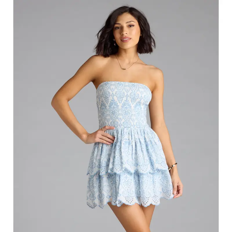 ladies eyelet dress - TikTok Shop