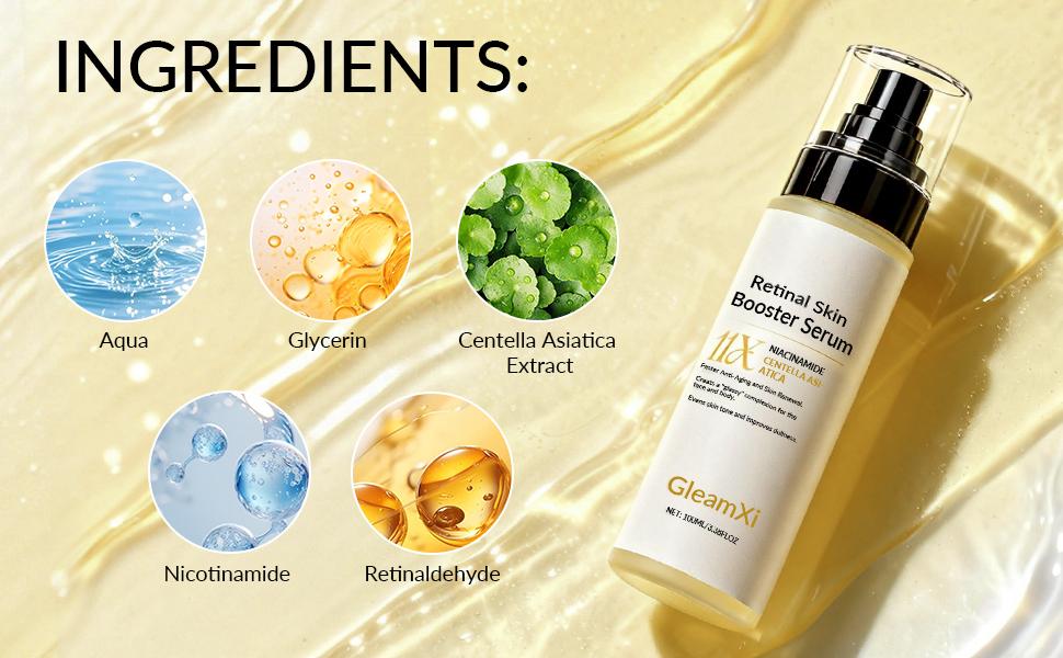 Retinaldehyde Anti-Aging Serum 100ml 11X Retinal Booster with Natural Nicotinamide Centella Asiatica Extract Even Skin Tone Dark Mark Eraser for Face and Body Retinol Facial Moisturizer Retinaldehyde Anti-Aging Serum 100ml 11X Retinal Booster with Natural Nicotinamide Centella Asiatica Extract Even Skin Tone Dark Mark Eraser for Face and Body Retinol Facial Moisturizer