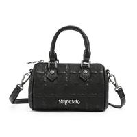Embroidered Chopper Speedy Bag-Black