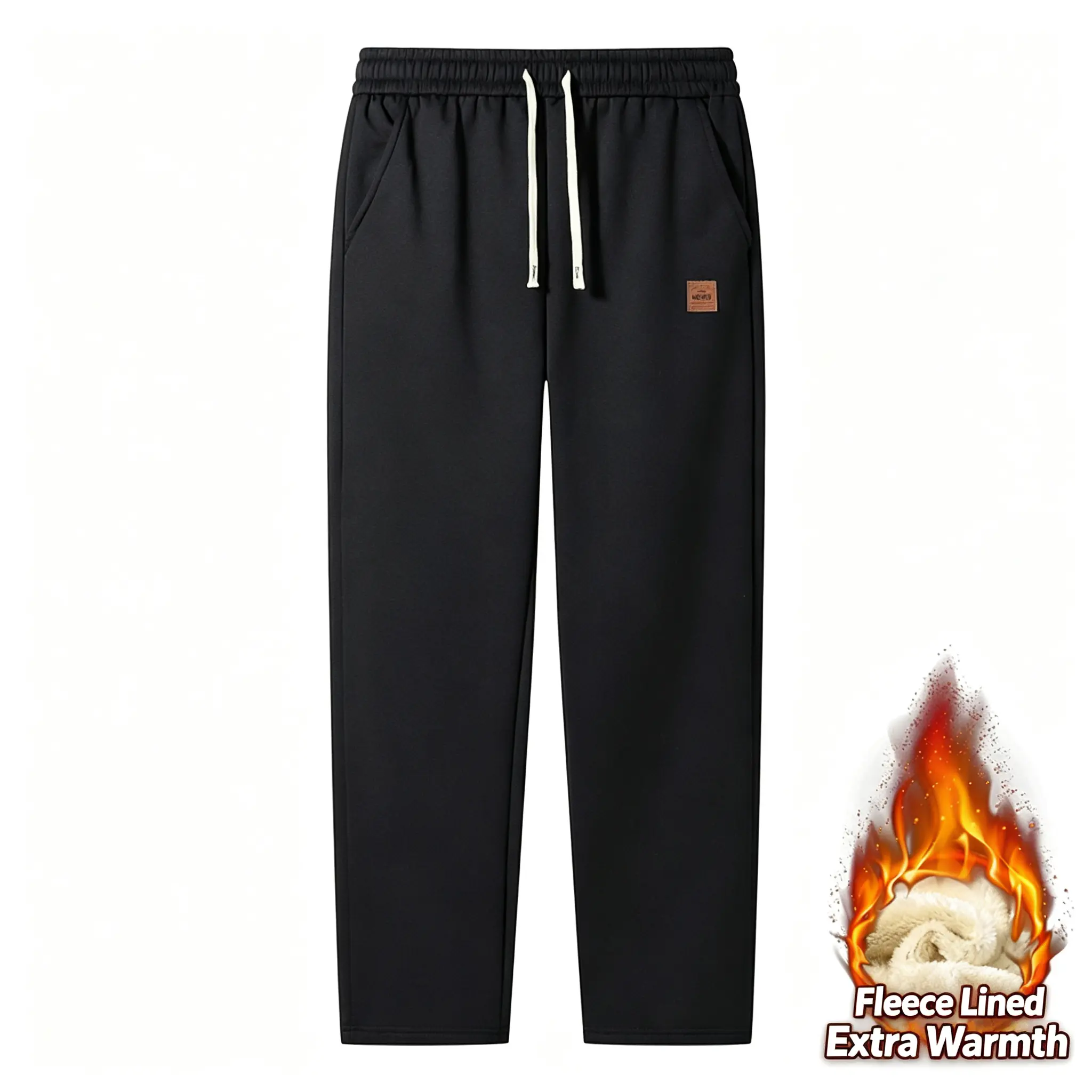 Men's 2-Pack Athletic Joggers, Slim Fit Fleece-Lined Polyester with Pockets for Winter Running and Workouts, Athletic Wear, Full Length