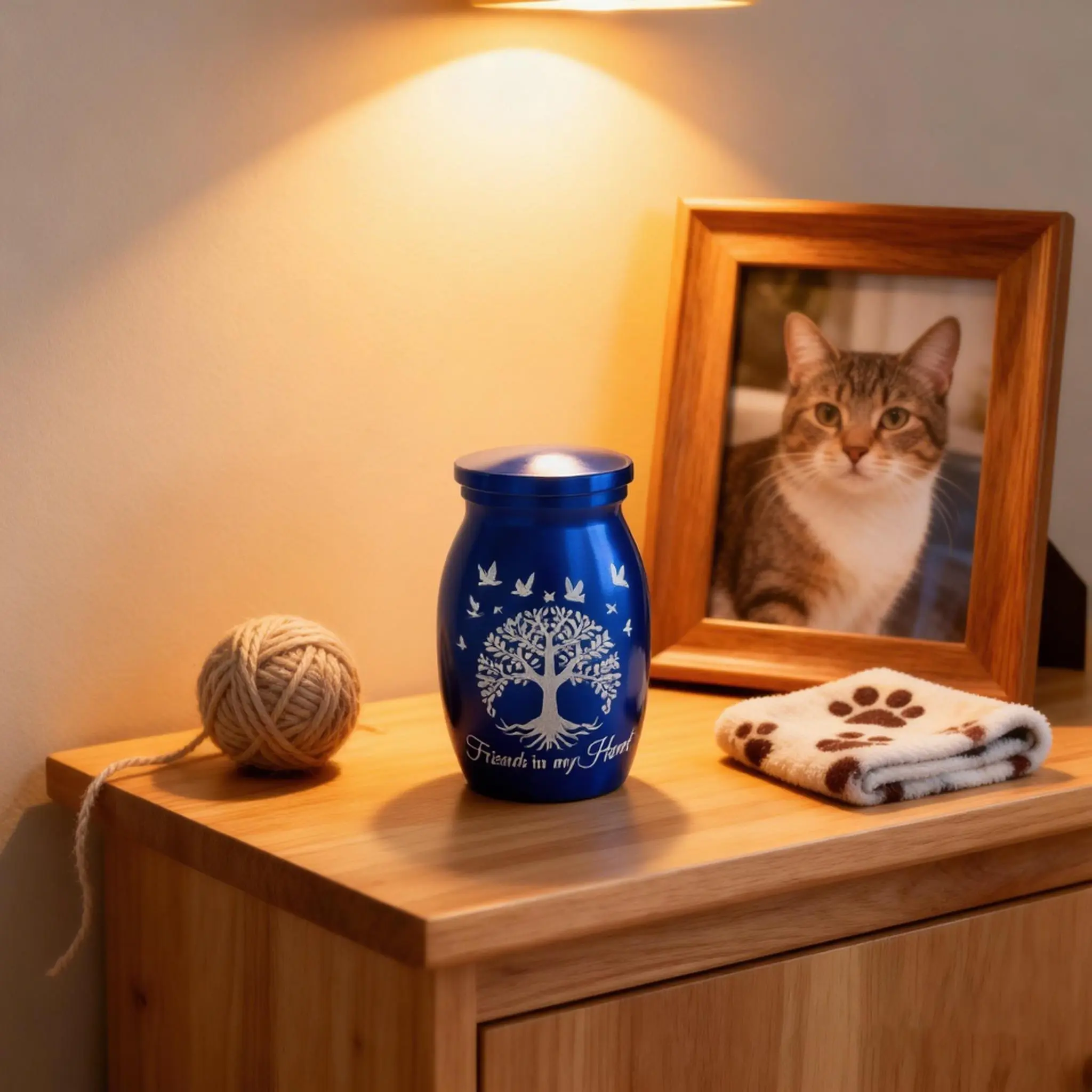 1.57 Inch Pet Urn Box, Waterproof Anti-Drop Sealed Container, Pet Cremation Ashes Storage Jar, Kitty Cat Dog Memorial Supplies
