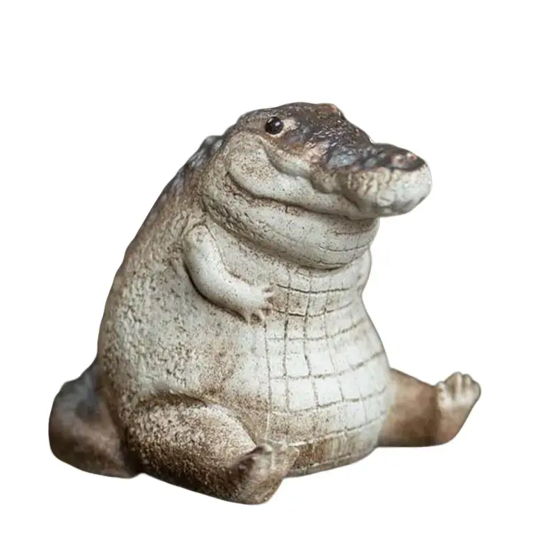Greg Alligator Statue - Hand-Painted Mini Resin Collectible Style Animal Decorative Figurine with Anti-UV Finish, Home Decor Garden Sculpture for Outdoor Porch, Decorating My Apartment, Animal Decorative Figurines