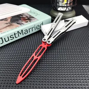 New Best-Selling Portable Folding Knife Trainer with 440C Blade and Aluminum Handle—Ideal for Outdoor Activities, Hand-Eye Coordination Training, and as a Pocket Practice Tool—Blade-Free Design