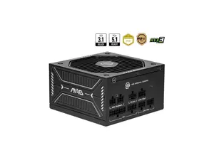 MSI MAG A650GLS PCIE5, Fully Modular Gaming 650W Power Supply, 80 PLUS Gold, ATX 3.1 & PCIe 5.1 Ready, Native Dual-color 12V-2x6 connector, Semi Digital, Embossed Jacket Cables, 10 Year Warranty
