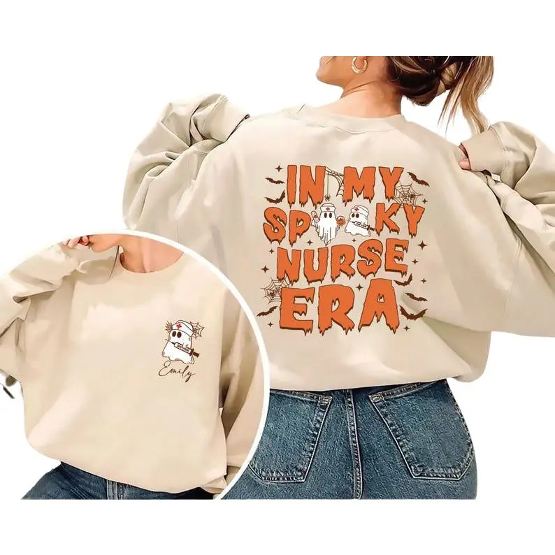 Custom Halloween Nurse Shirt, In My Spooky Nurse Era Shirt, Ghost Nurse Shirt