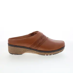 Softwalk Amber 3.0 S2301-215 Womens Brown Leather Clog Flats Shoes