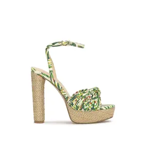 Immie Platform Sandal in Green Jungle - Comfortable Footwear with Solid Color Design