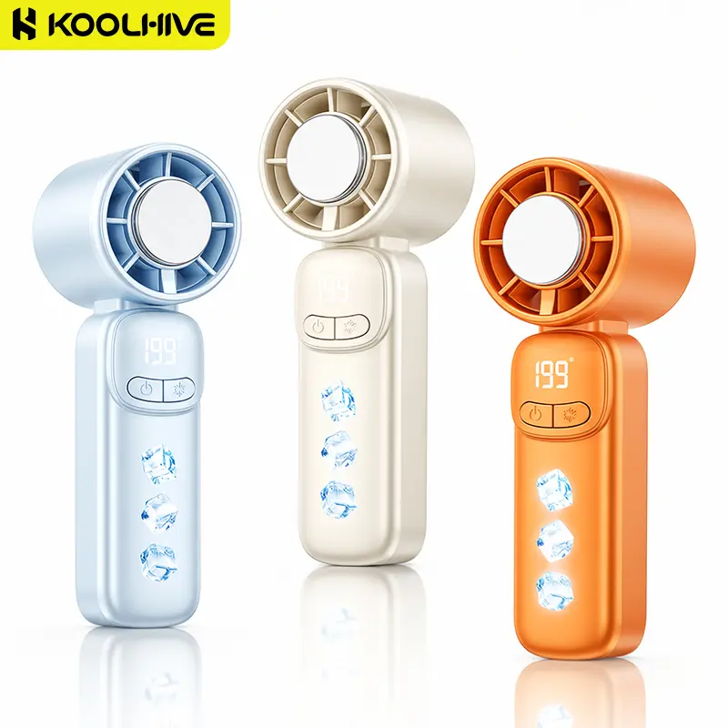 Portable Mini Hand Fan Perfect for Students, 199 Speed Settings Digital LED Screen, USB Rechargeable or AA Battery Powered Compact Pocket Fan for School Outdoor Trips Rechargeable Handheld Fan Personal Portable Fan