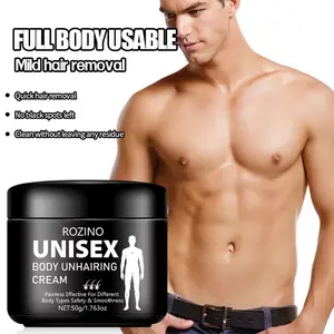 ROZINO Unisex Body Unhairing Cream - Men's Hair Removal Cream for Thick Hair Removal - Painless & Safe for All Body Types - 50g
