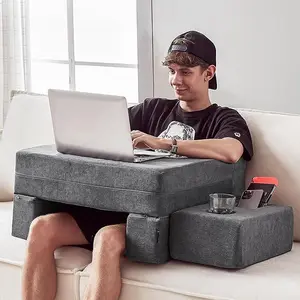 Memory Foam Lap Pillow for Bed, Gaming with Coaster