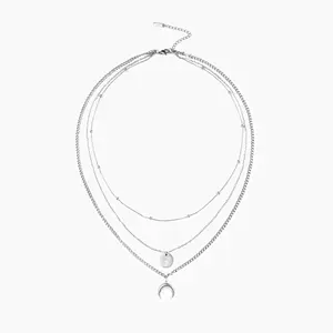 Cider MOON & STAR LAYERED NECKLACE