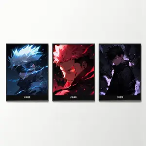 Jujutsu Kaisen Posters 3 Piece Set Aesthetic Art Set of 3 Gallery Colorful Art Satoru Gojo, Itadori Yuji, Megumi Fushiguro