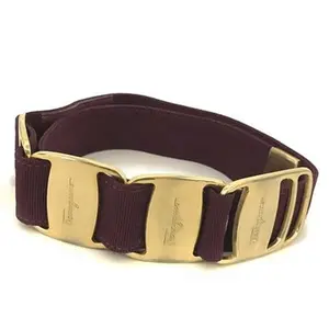 Pre-owned other Small Leather Goods Salvatore Ferragamo Vara Canvas 80cm Belt Purple 11875694657/898149