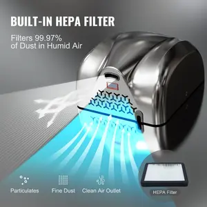 fathersdaygift VEVOR Heavy Duty Commercial Hand Dryer, 1300W Automatic High Speed Stainless Steel Warm Wind Hand Blower, 120V Plug In/Hardwired Two Power Options, Compliant for Industry Business Restrooms