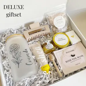 <Custom in Description> Personalized Birth Flower Birthday Gift Box for Sister Best Friend Gift Birthday Box for Best Friend Custom Glass Cup Gift for Self Care