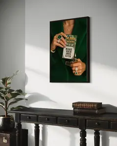 Make Your Own Luck Wall Art, Money Manifestation Print, Emerald Green Luxury Poster