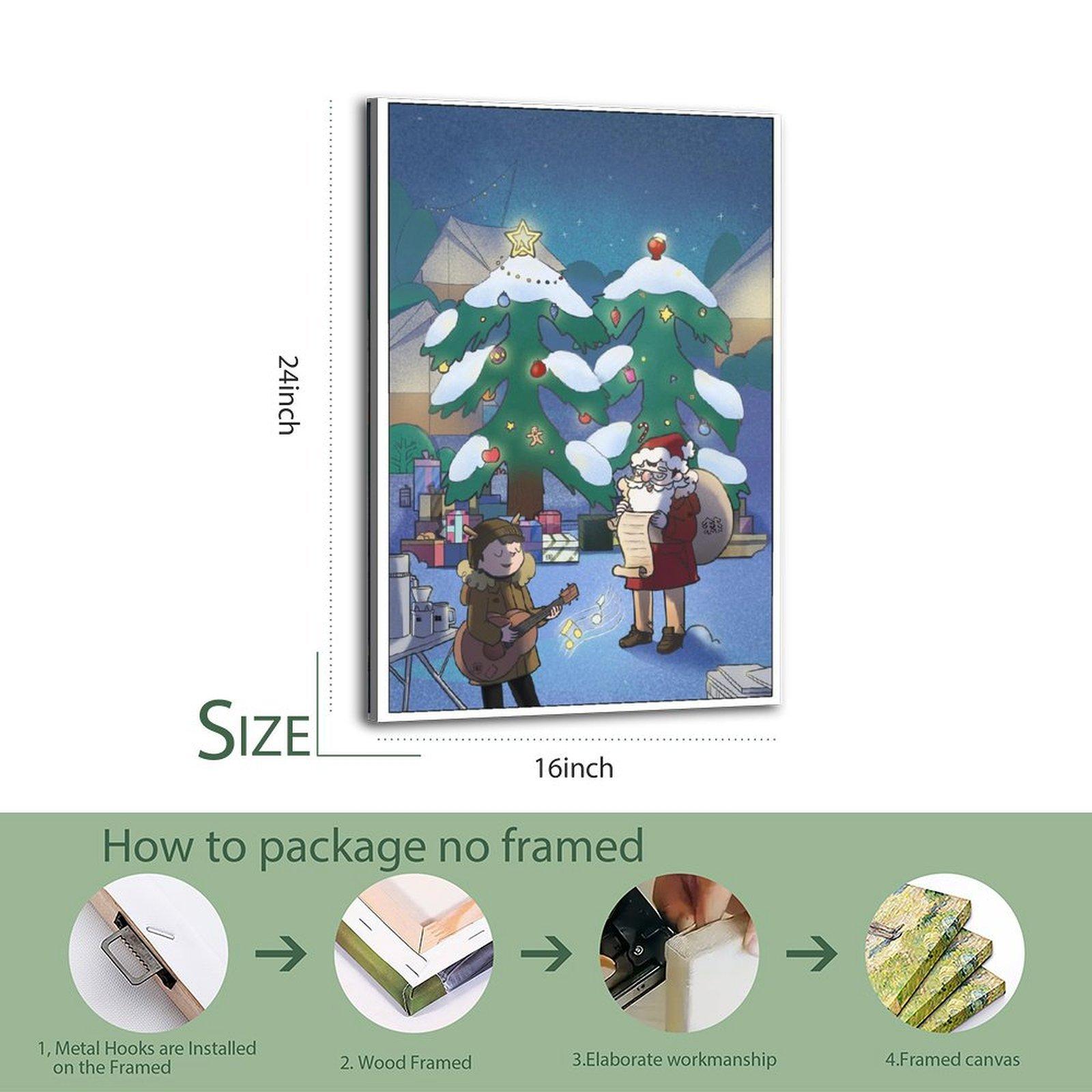 Christmas Poster Christmas Tree Santa Poster Decorative Painting Canvas Wall Art Picture Print Modern Family Bedroom Decor