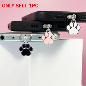 Cute Cat Paw Design Phone Dust Plug, 1 Count Phone Dust Plug Decoration, Phone Accessories for iPhone & Type-C Interface, Mobile Phone Accessories, Phone Charms, Cell Phone Charm
