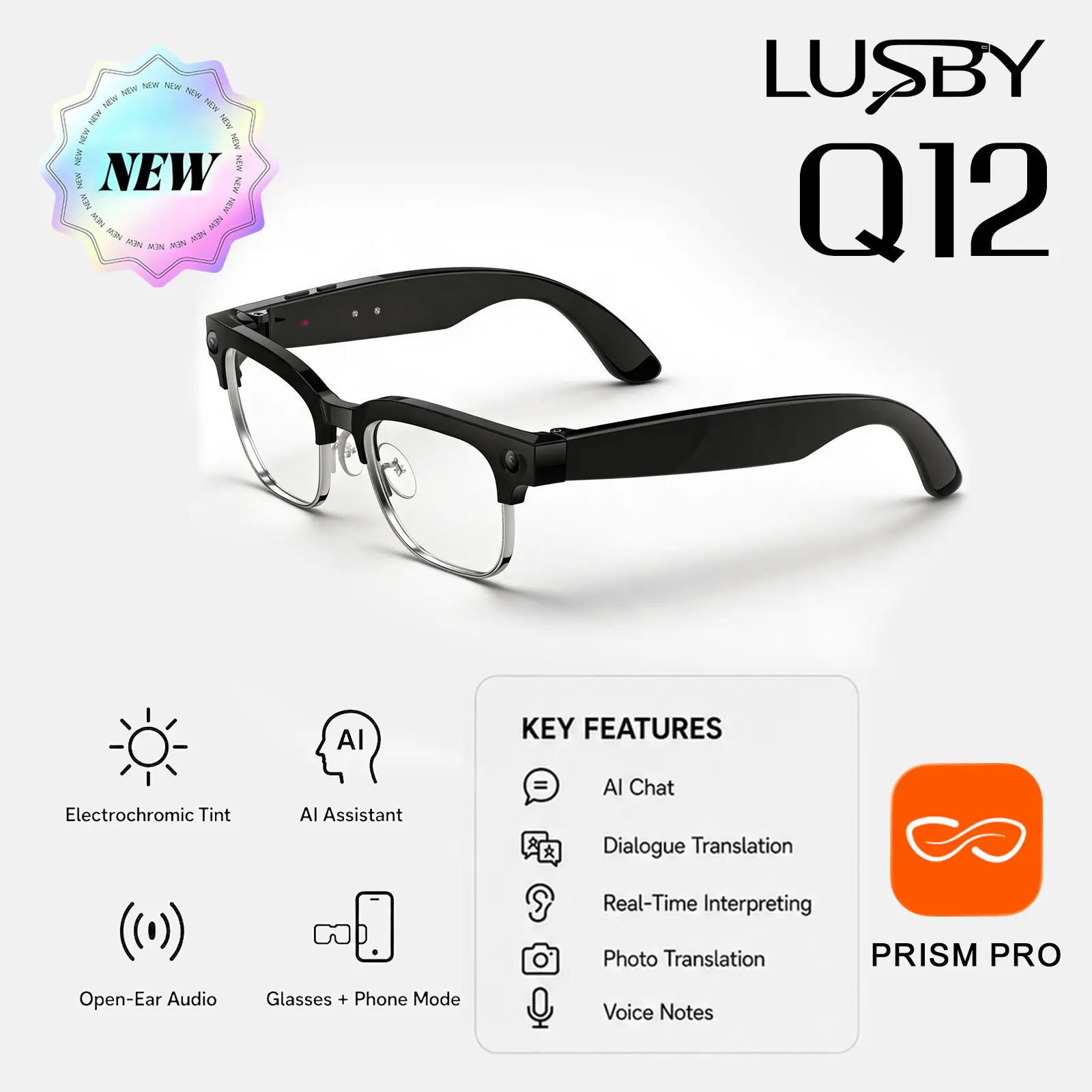 Q12 AI Smart Camera Glasses