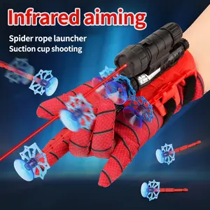 Spider Hero Web Shooter Set, Wrist Launcher & Glove, Suction Cup Launching, Kids Cosplay Prop, Indoor leisure equipment, interactive small items,Great Gift for Holiday Party, Indoor leisure items