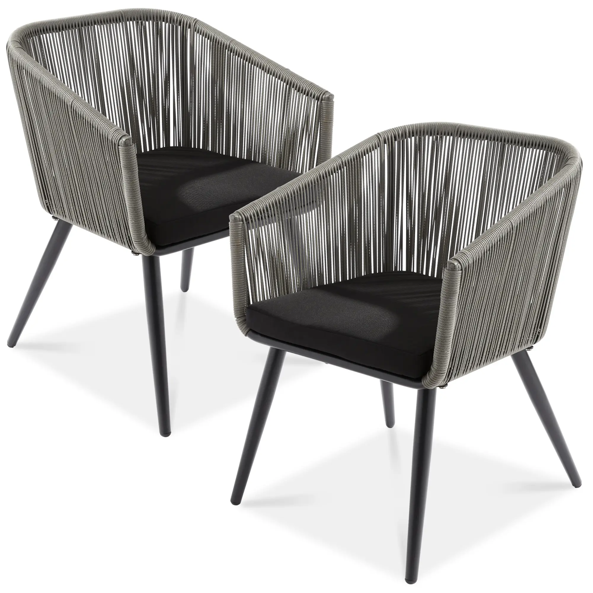 Best Choice Products Set of 2 Indoor Outdoor Patio Dining Chairs Woven Wicker Seating Set 250lb Capacity