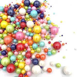 Edible Mixed Pearl Sugar Sprinkles Candy Size Baking Edible Cake Decorations Cupcake Toppers Cookie Decorating Celebrations Wedding Shower Party Chirstmas Supplies 120g/ 4.2oz
