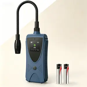 Gas Leak Detector with Color Display, 6.8-Inch Flexible Neck, Audible & Visual Alarms for Methane and Propane, Combustible Gas Detector for Home, RV, Kitchen, Includes Batteries, Reusable