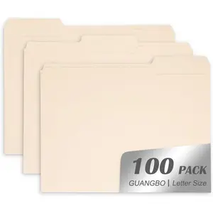 1/3-Cut Tab Letter Size Manila File Folders with Tab 100 per Box