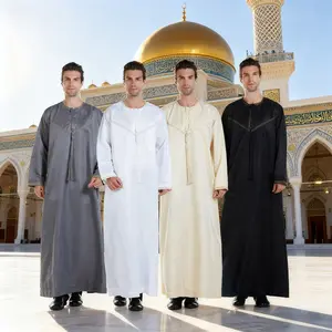 Men's Middle Eastern Thobe - Solid Color, Tassels & Embroidery, Plus Size Ethnic Robe moroccan thobe haute  hijab authentic saudi traditional arabic robe islamic clothing fashion men