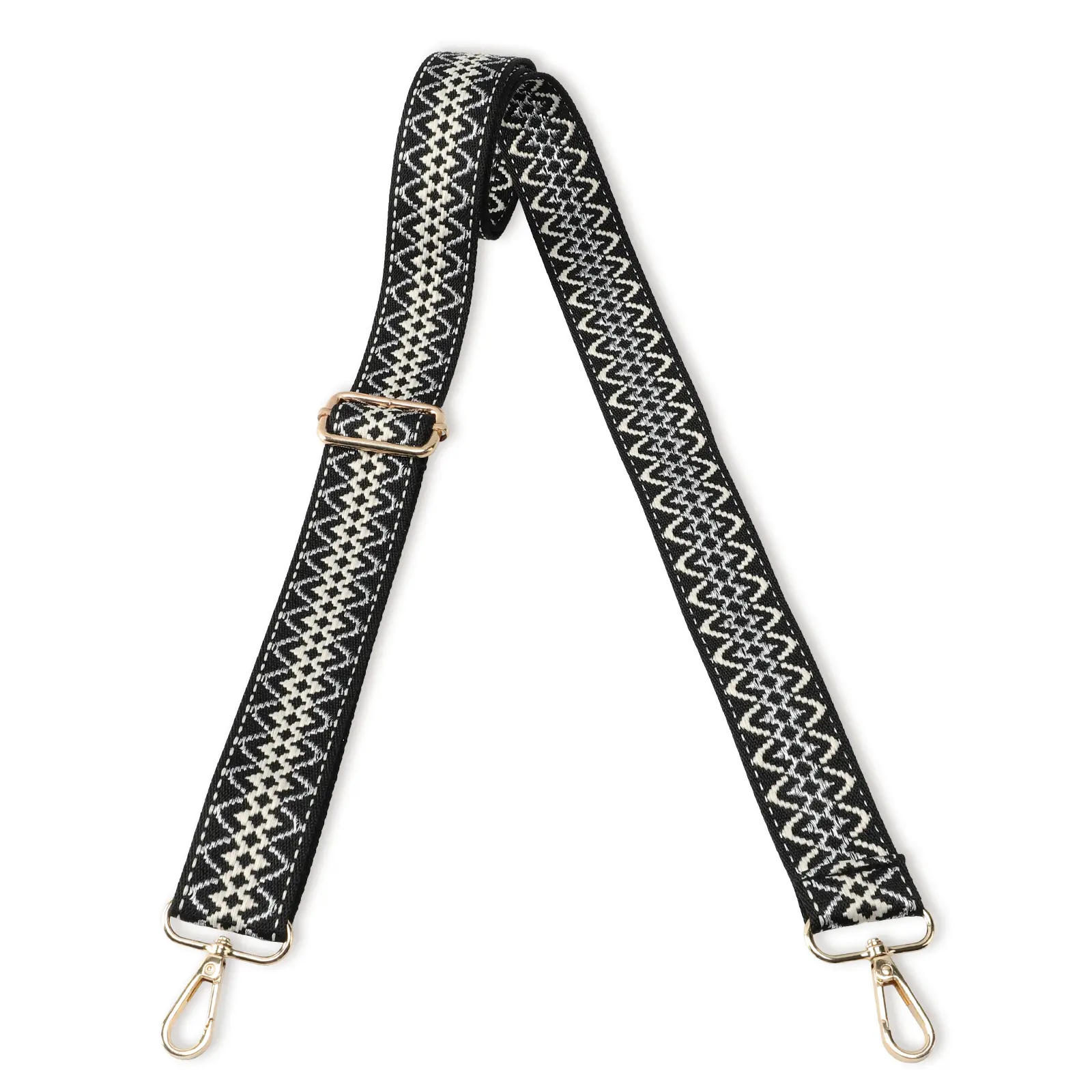 black & Beige Weave(golden Buckle)