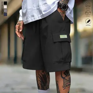 Men’s ultra-breathable wrinkle-resistant cargo shorts — maximum ventilation, casual shorts with two deep side pockets, cool fabric, suitable for hot summer days, outdoor activities, and beach trips.