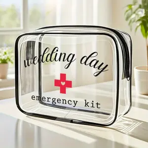 Cosmetic Bag Wedding Emergency Kit, Weekender Bag for Wedding Day, Bridal Shower Gifts, Small Cosmetic Bag, Travel Toiletry Bag, Beach Bag Essential