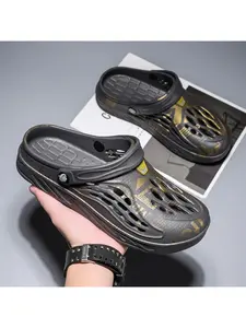 Korean-style Men's Cave Shoes Summer Outdoor Beach Shoes EVA Soft Bottom Baotou Half Slippers Trendy Casual Sandals