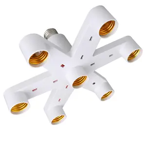 E26/E27 7 in 1 Light Bulb Socket Splitter Adapter, Standard LED Bulbs Lamp Base Holder Converter, Each Port 60 Watt, Total 420 Watt (E26 7 in 1)