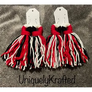 Yarn earrings
