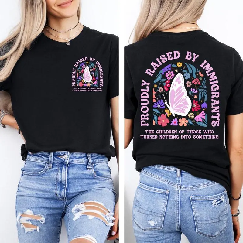 Casual Short-Sleeve Immigrant Pride Tops - Everyday Day Wear, Defend DACA, Social Justice, Feminist, Human Rights, Pro-Immigration Gift