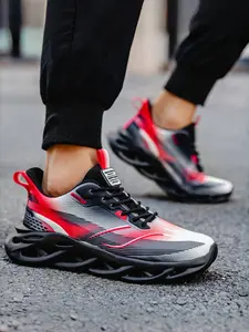 4 Colors Trendy Casual Sports Shoes - Gradient Stripe Upper, Hollow Cushion Outsole, Daily Outfit, Breathable & Fashion