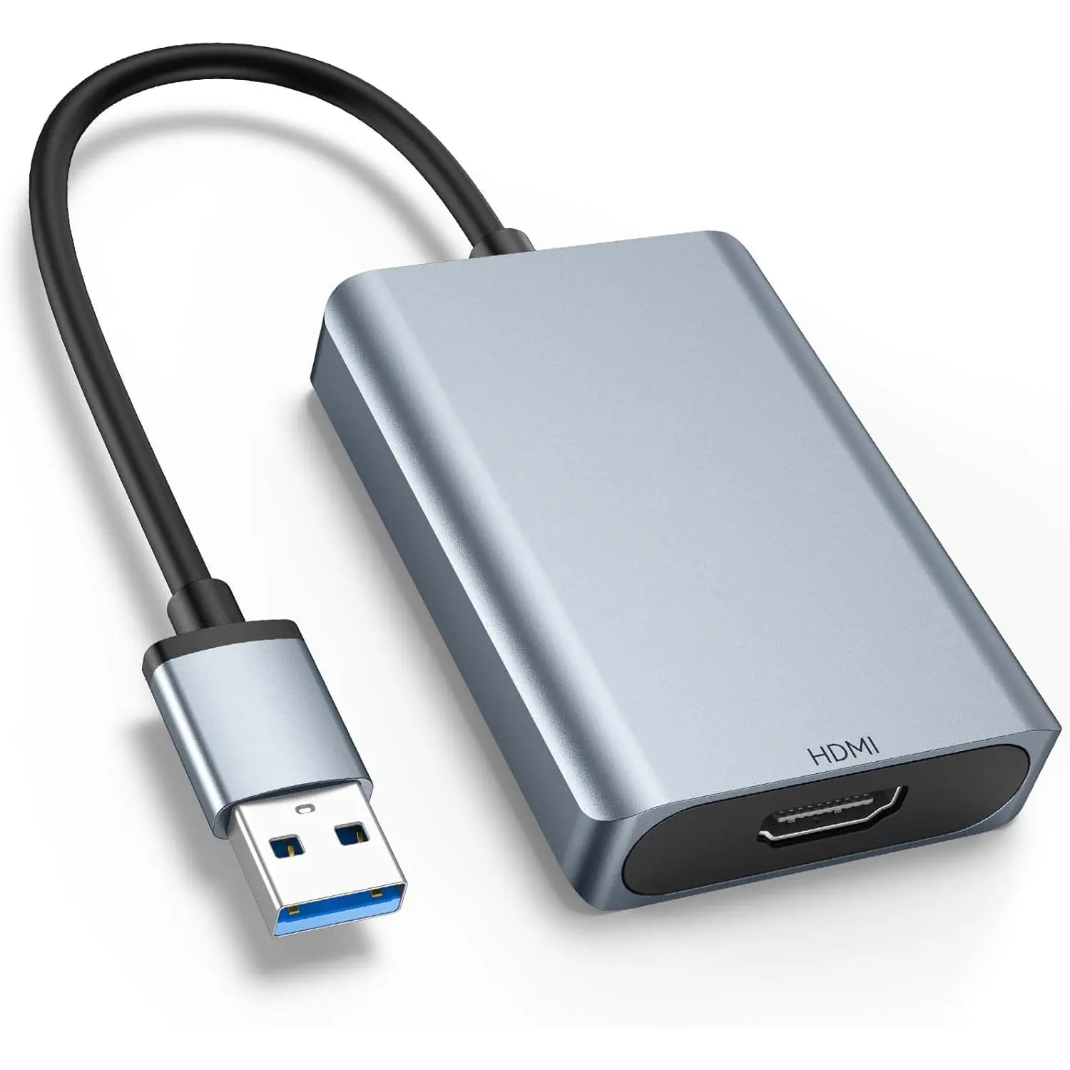 Grey USB 3.0 to HDMI Audio-Video Adapter, 1080P Video Converter with Multi-Monitor Support, Compatible with Windows 7/8/8.1/10 PC Laptops & Desktops, Works with Projectors & HDTVs