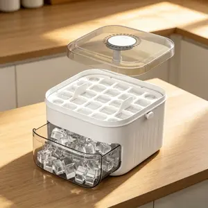 50-cube Extra-Large Push-Button Ice Maker with Ice Scoop and Ice Storage Bin—Features Easy-to-remove Quick-Release Ice Trays for Convenient Ice Retrieval, a Must-Have for Any Kitchen