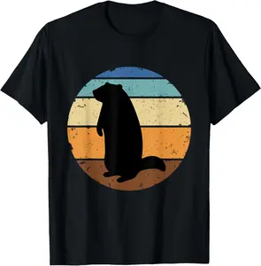 Groundhog Retro - Funny Woodchuck Groundhog Day T-Shirt, Unisex Short Sleeve Tee, Women’s Fit Top Womenswear Cotton PLK0021