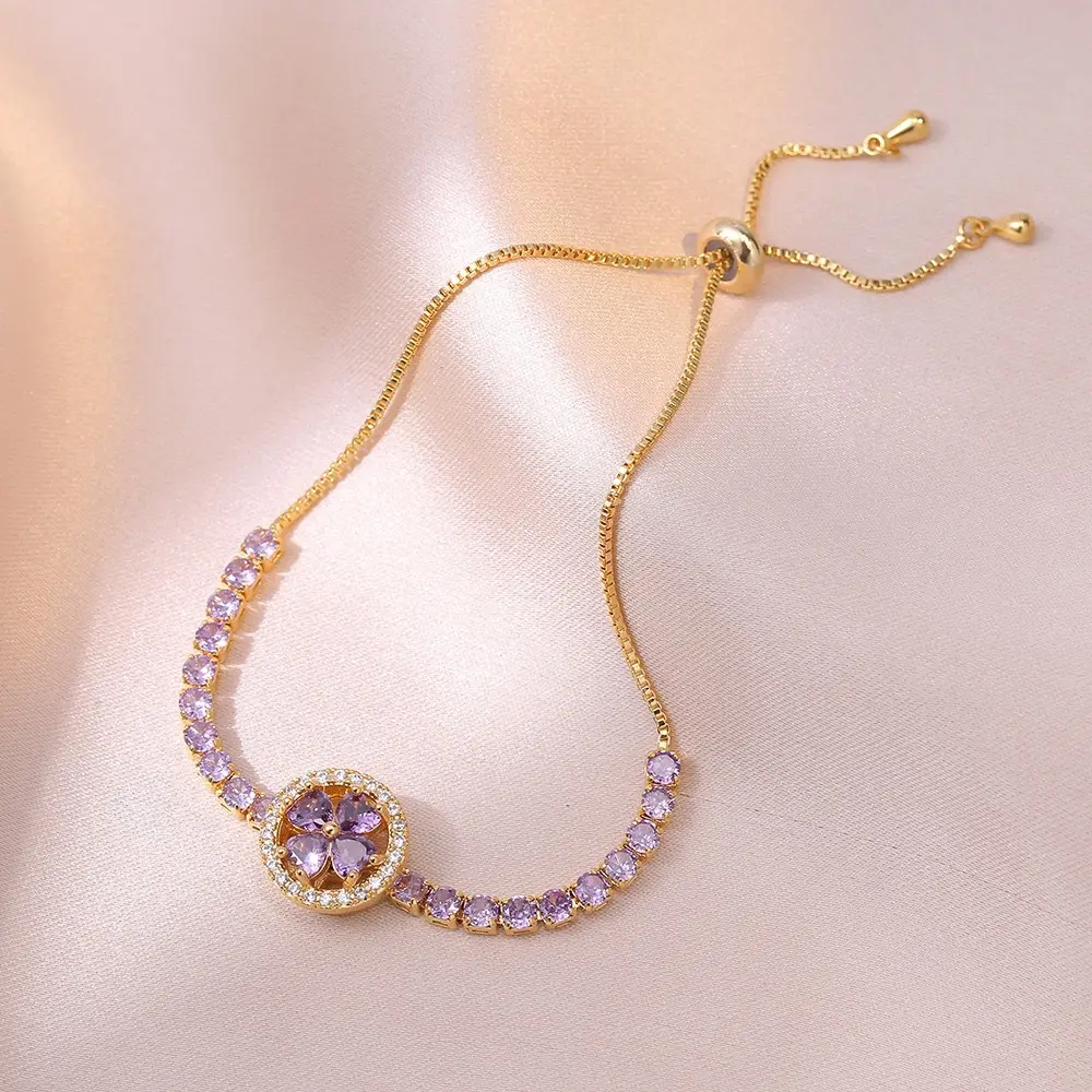TS016 Gold Purple Bracelet