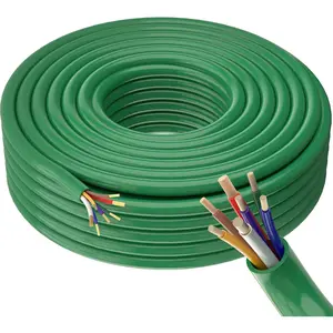 Heavy Duty 30FT 7 Way Blade Round Conductor Trailer Wiring Harness 14/12/10AWG, Trailer Extension Traditional SAE Insulated Cable for Trailers RV Hitch Campers and Trucks -Fashion Green Sheath