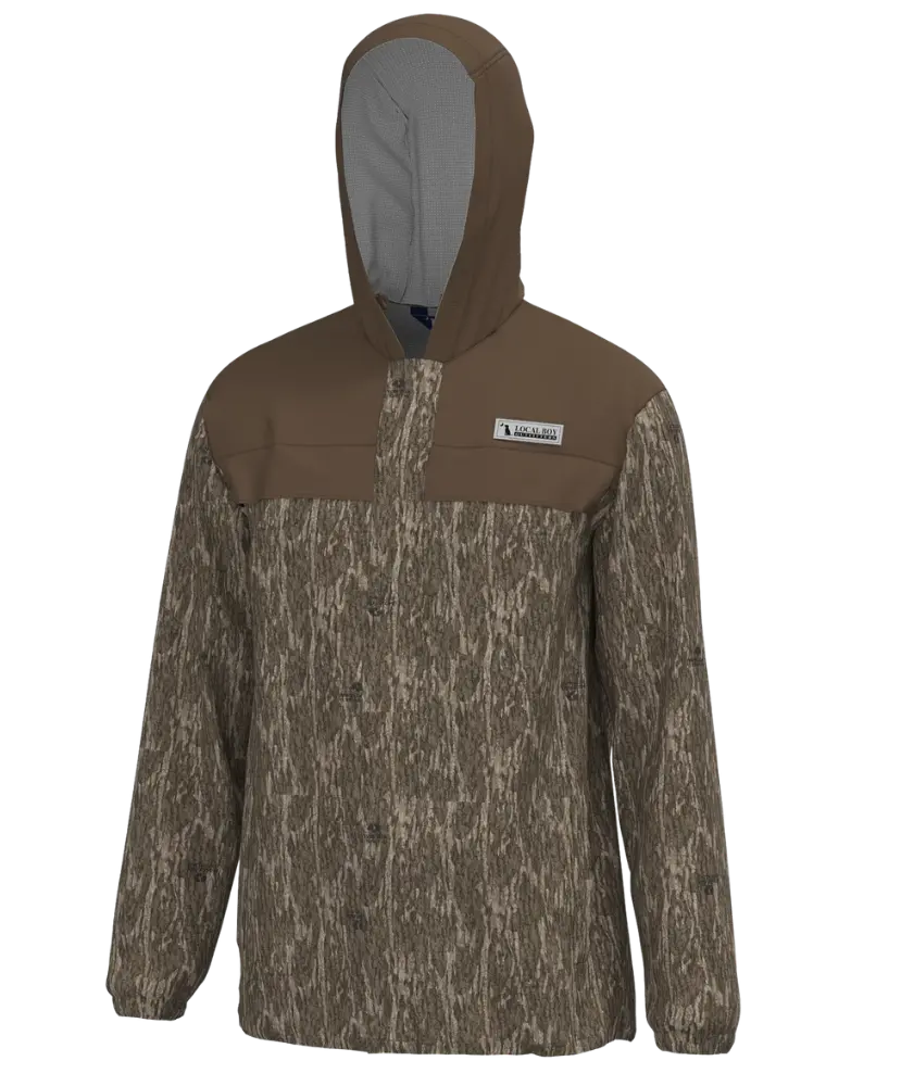 Local Boy - Men's 2-Toned Rain Coat, Elastic Fabric Tops with Functional Pocket