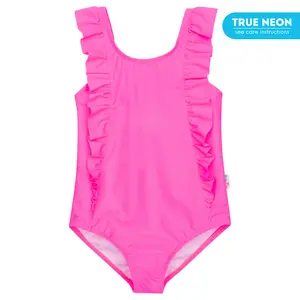 SwimZip Girls UPF 50+ Ruffle One-Piece Swimsuit