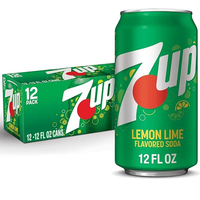 7UP Classic Lemon Lime Fizzy Soft Drink Beverage, 12 fl oz Green Cans (12-Pack), US Refreshing Taste, Ideal for Casual & Gathering Occasions (Ambient Temp)